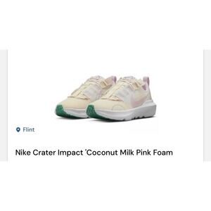 Nike Crater Impact Coconut Milk Pink Foam GS Youth Size 5.5Y DB3551-103 NEW